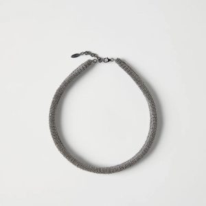 Gray Brass Necklace