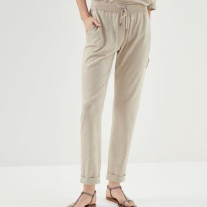 Beige Cashmere Casual Pants