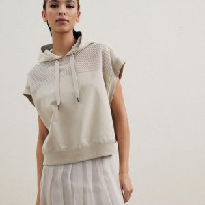 Beige Cotton Hoodie