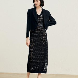 Black Cotton Pattern Dress