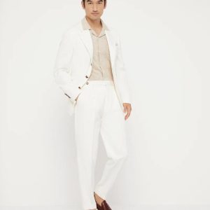 White Silk Two-Piece Suit