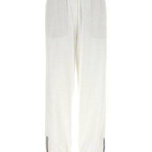 White Cotton Athletic Pants