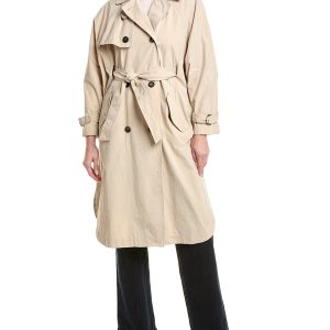 Beige Polyamide Trench Coat