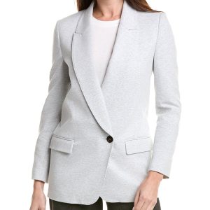 Silver Cotton Blazer