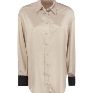 Beige Silk Shirt