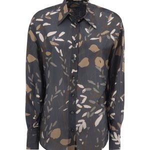 Blue Silk Pattern Shirt