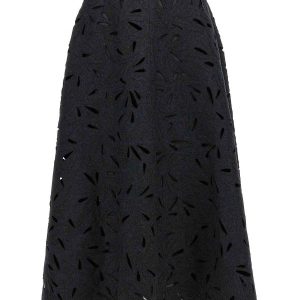 Gray Wool Long Skirt