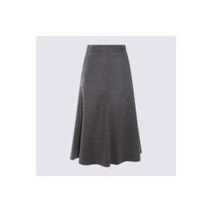 Gray Wool Long Skirt