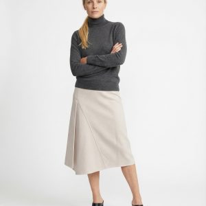 White Cotton Midi Skirt