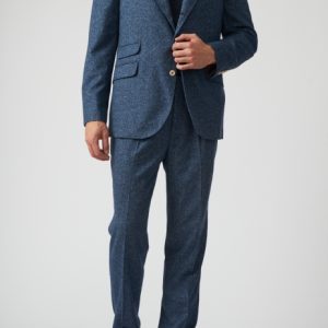 Blue Silk Two-Piece Suit