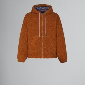 Brown Fibres Jackets And Coat