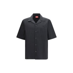 Black Cotton Shortsleeve Shirt
