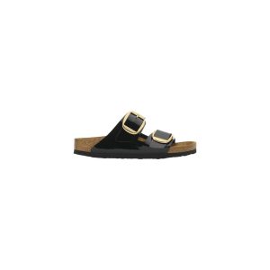 Black Synthetic Flat Sandals