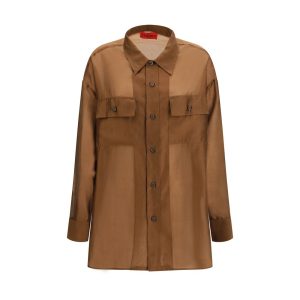 Brown Lycra Dress Shirt