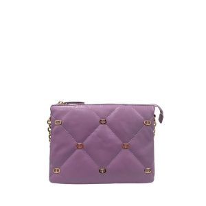 Purple Faux Leather Women Crossbody Bag