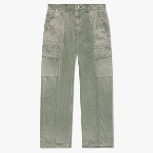 Green Rayon Cargo Pants
