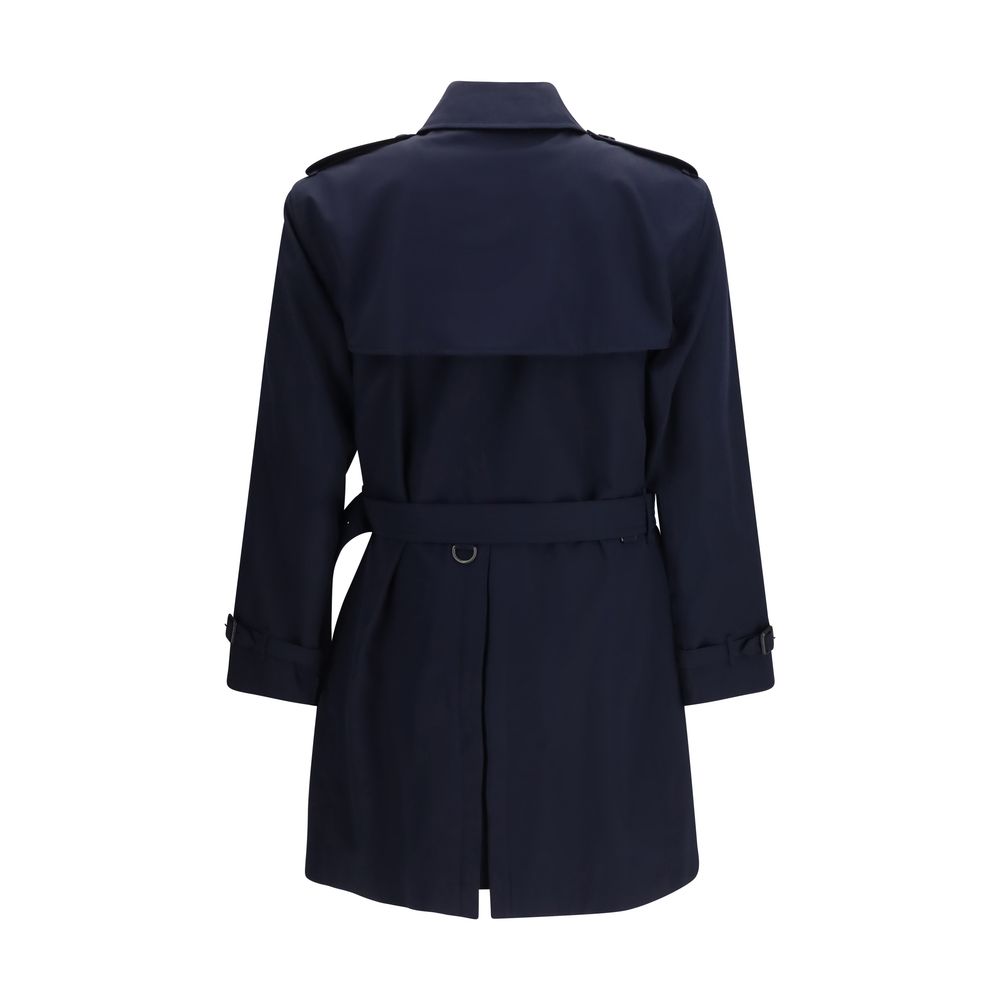 Blue Cotton Trench Coat - Image 2