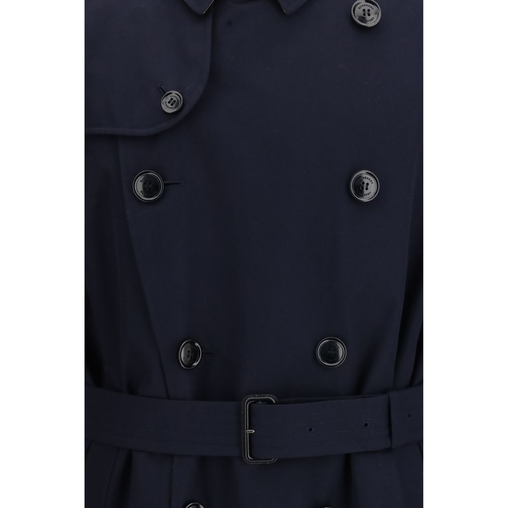 Blue Cotton Trench Coat - Image 3
