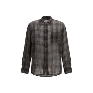 Brown Linen Pattern Shirt