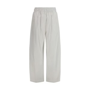 White Lyocell Casual Pants