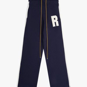 Navy Blue Fibres Casual Pants