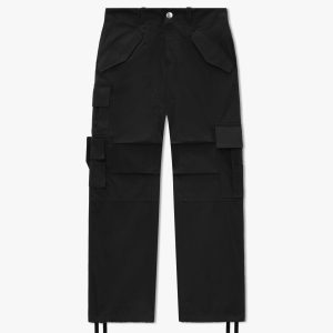 Black Cotton Cargo Pants