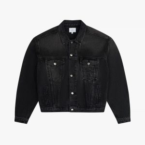 Black Cotton Denim Jacket