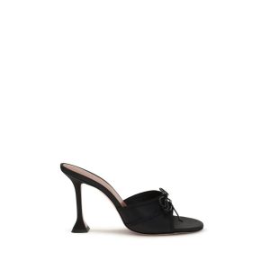 Black Fabric Platform Sandals