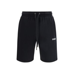 Black Cotton Bermuda Shorts