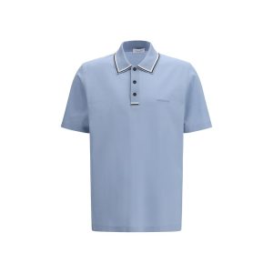 Blue Cotton Polo Shirt