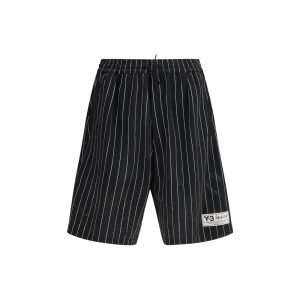 Black Polyester Bermuda Shorts