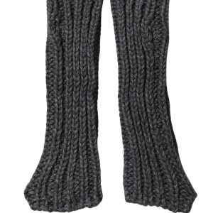 Gray Acrylic Knitted Fingerless Arm Warmer Gloves