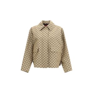 Beige Cotton Bomber