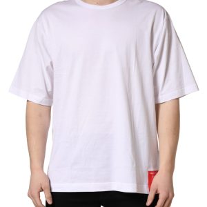 White Cotton Short Sleeves Crew Neck T-shirt