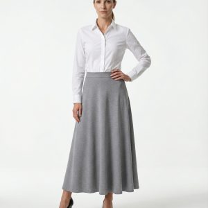 Gray Cotton Long Skirt