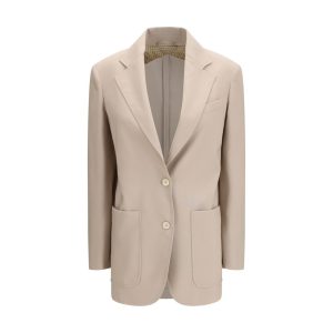 Beige Fleece Wool Blazer
