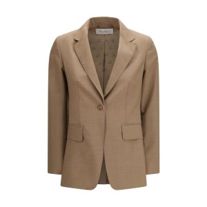 Beige Fleece Wool Blazer