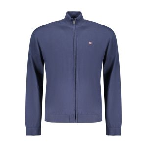 Blue Cotton Men Cardigan