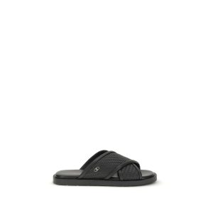 Black Calf Leather Bos Taurus Sandals