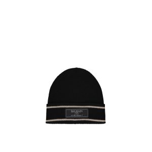 Black Merino Wool Beanie