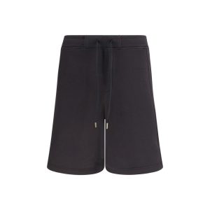 Black Cotton Bermuda Shorts