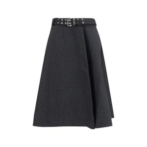 Gray Recycled Polyester Long Skirt