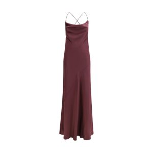 Bordeaux Marabou Casual Dress