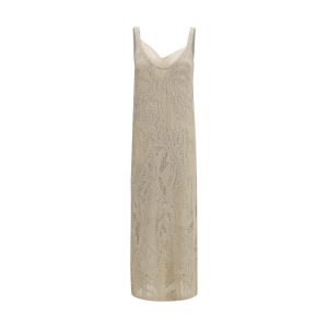 Beige Linen Casual Dress