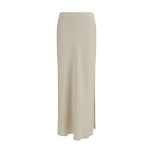 Beige Viscose Long Skirt