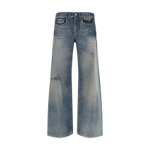 Blue Cotton Relaxed Fit Jeans