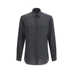 Black Silk Pattern Shirt