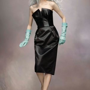 Black Fibres Midi Skirt