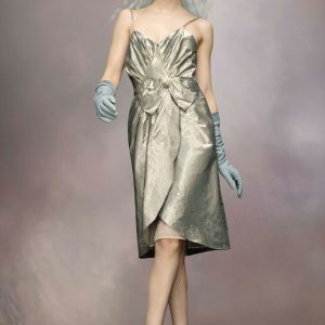 Silver Fibres Midi Skirt