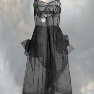 Black Fibres Midi Dress